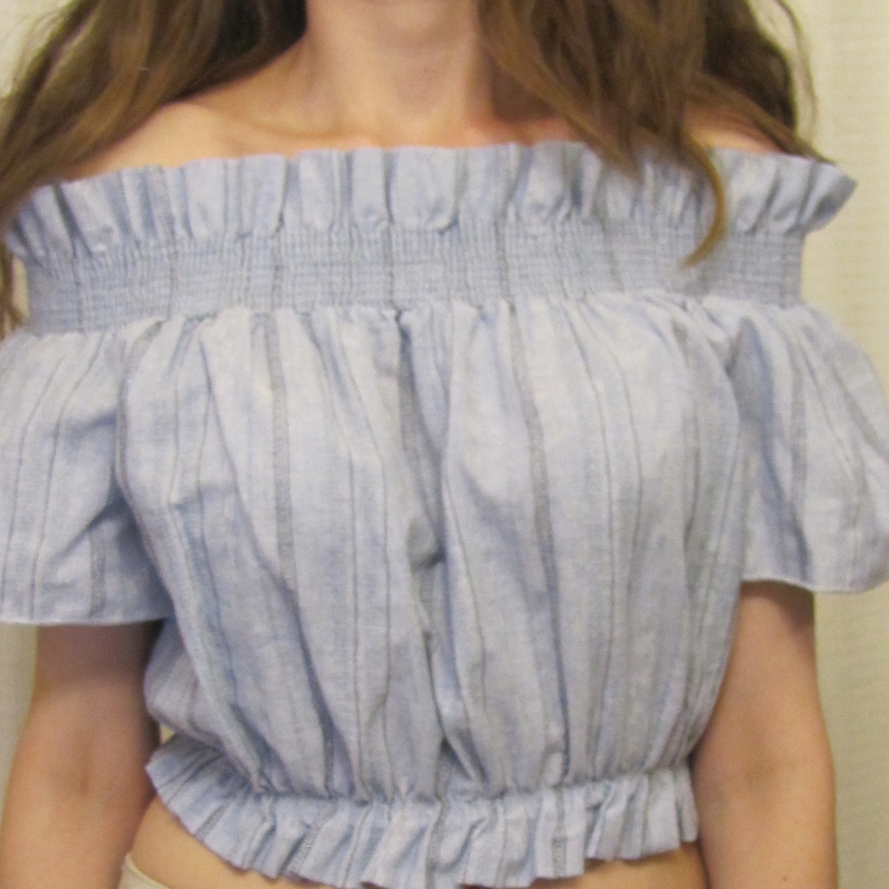 Crop top off shoulder top